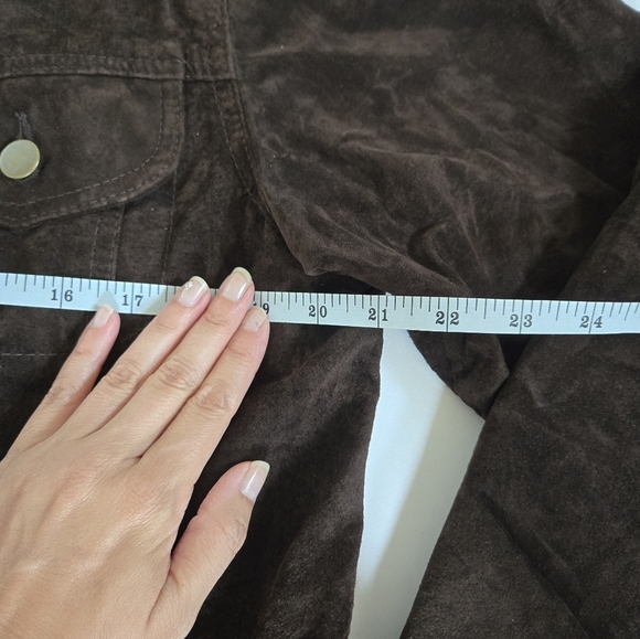 VTG Cuir Zebra brown leather suede trucker jacket size women L men M - Picture 6 of 12